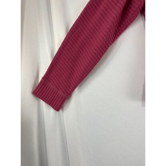 Abercrombie and Fitch Pink V-Neck Women's Cropped Waffle Top - Picture 3 of 14